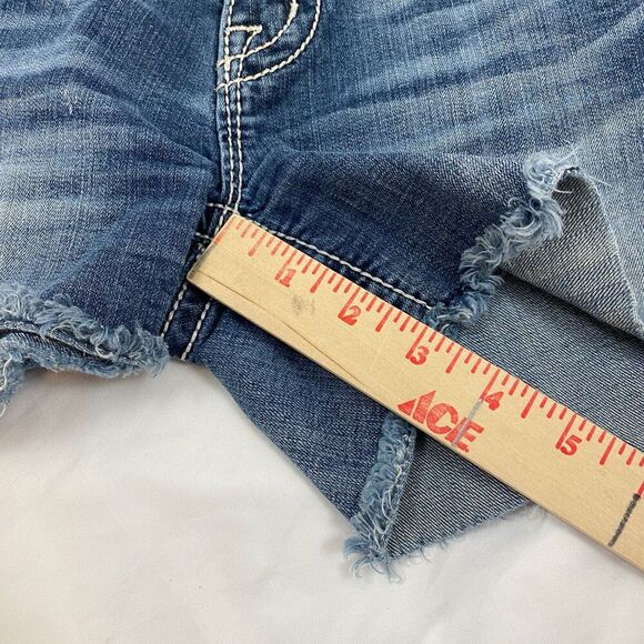 Miss Me Rhinestone Bling Mid Rise Easy Shorts Denim y2k Womens 27 Cowgirl Rodeo - Picture 7 of 9